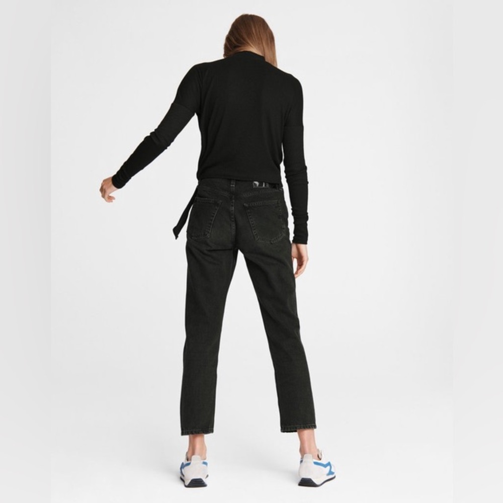 RAG & BONE | The Rib Knit Tie Turtleneck in Black - Picture 4 of 7